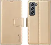 [ZUSLAB] Galaxy S21 FE 5G Hanman Leather Wallet Card Case for Samsung - Gold