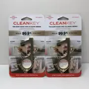 Lot 2 Keysmart CleanKey Copper Alloy Avoid Contaminated Surfaces Keychain Attach