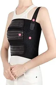 Solmyr Rib Brace Broken Rib Belt, Rib Support Brace for Men and Women, Breathable Chest Wrap Belt for Sore or Bruised Ribs Support, Sternum Injuries, Dislocated Ribs Protection, Pulled Muscle Pain