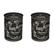 2PK Nostalgic-Art Money Box Coin Bank Oil Barrel 9.3x11.5cm Ford Vintage Logo