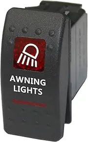 12V/24V ON-Off Carling Type Rocker Switch Awning Lights 5B42R Universal fits Toyota Nissan Holden Mitsubishi Ford Amarok etc. LED red