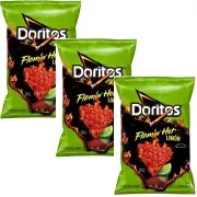 Doritos FLAMIN HOT LIMON Flavored Tortilla Chips Bag Snacks (3 Bags) 9924