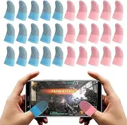 30PCS Gaming Thumb Sleeves/Gaming Finger Sleeve, Mobile Game Controller Finger Thumb Sleeve for Using Mobile Phones, Silver Fiber Finger Sleeve for Phone Game