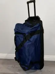 New Olympia Navy Blue Drop Bottom Rolling Duffle Bag RD6030 30”x13”x14”
