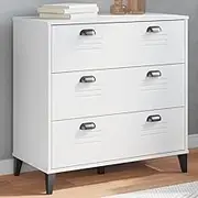 Drawer Cabinet VIKEN White Engineered Wood Storage Furniture