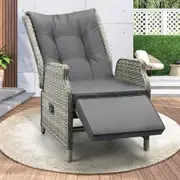 Livsip Outdoor Recliner Chairs Rattan Sun Lounge Wicker Day Bed Garden Furniture with Cushion