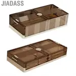 JIADASS 衣物收納盒透明咖啡耐用抽屜式塑膠收納容器適用於宿舍沙發