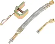 X AUTOHAUX 1Set 135 Degree Copper Tire Valve Extension with Flexible Stainless Steel 140mm Tyre Valve Stem Extender for Car Motorcycle RV Truck Bike