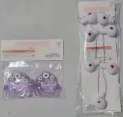 Light Up Purple Monster Glasses & Eyeball Necklace Flashing Quick