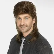 Creamily Mullet Wigs for Men 80s Costumes Fancy Party Adult Funny Wigs for Men Costumes Fancy Party Accessory Cosplay Wig (Brown)