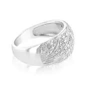 0.05Ct Chain Diamond Ring in Sterling Silver, M