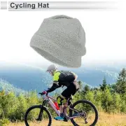 Cycling Hat Keep Warm Light Gray Polar Fleece Fabric 26.5x20.5cm 1 Pcs
