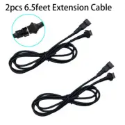 2x 200cm/6.5ft Extension Cable Cord For Car Under Glow Neon Strip LED Rock Light