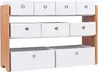 Toy Storage Shelf, Kids, Natural/White, 9 Storage Boxes Included