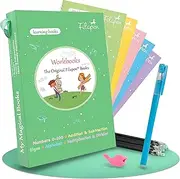 Filapen 5 PCS preschool workbook - Reusable Copybooks for kids - Grooved kindergarten workbook - handwriting practice for kids -incl. Magic Pen and ink