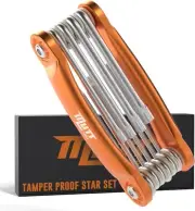 Mutt Tools Tamper Proof Star Wrench Set – Folding Security Torx Set with Hole in