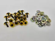 10 pr VTG Zims Yellow Cut Iris Owl Eyes 9mm Plastic Safety Amigurumi Craft Doll