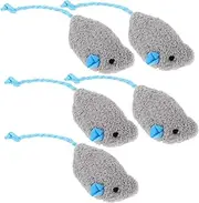 COSMEVIVI 5pcs Plush Mouse Cat Wear Resistant Interactive Playthings for Cats Stimulates Hunting Instincts for Independent and Interactive Play Present