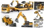 Kids Toys for 3 4 5 6 7 Years Old Boys, Die-cast Construction Toys Set w/Semi