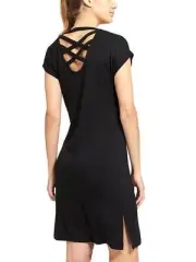 NWT Athleta Crossback Sweatshirt Dress, Black, sz S Small #830294