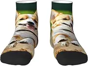 [EdWal] Cute Corgi print Men's Moisture Control Crew Socks Socks For Men and Women Gifts For Golf, Hunting, Camping