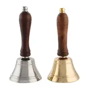 Christmas Brass Shame Hand Bell/Chrome Finish Hand Bells with Wooden Handle