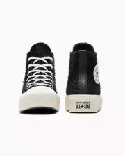 NEW Womens Converse Chuck Taylor All Star Lift Platform Tweed Shimmer Black