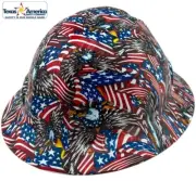 American Eagle Patriotic Hydro Dipped Full Brim Hard Hat with Ratchet Suspension
