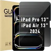 ProCase 1 Pack Privacy Screen Protector for iPad Pro/Air 13-Inch 2024; Anti-Spy Tempered Glass Film Guard for 2024 iPad Pro 7th/iPad Air 6th Gen 13"