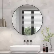 round Black Bathroom 24 Inch Mirror,Circle Wall Modern Mirror for Bedroom,Hangin