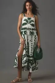 Anthropologie Farm Rio Sleeveless Embroidered Patchwork Midi Dress Size XS - NWT