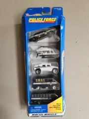 1997 Hot Wheels 5 Pack Police Force Propper Chopper,Oldsmobile Aurora,Hummer,Bus