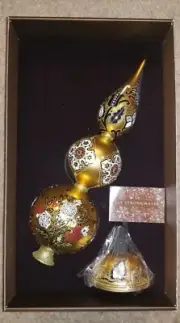 JAY STRONGWATER TRIPLE ARTISAN FLOWER SWAROVSKI CRYSTAL TREE TOPPER FINIAL STAND