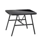 Livsip Outdoor Dining Side Table Glass Tabletop Grey