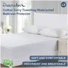 Dreamaker Cotton Terry Towelling Waterproof Mattress Protector Bed Cover Double