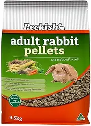 Peckish Carrot and Mint Adult Rabbit Pellets, 4.5kg - Promotes Healthy Skin and Fur, Support for Immunity, Fortified with Vitamins and Minerals, Aids Eye and Dental Health - Ideal for Adult Rabbits