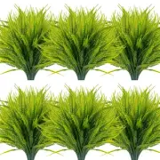 12 Bundles Artificial Plants Outdoor Fake Boston Fern Greenery with Flowers F...