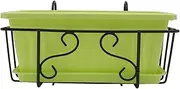 BESPORTBLE 1 Set Vegetable Pot Rectangle Pot for Deck Rail Plant Stands Deck Benches with Planters Pour Rectangular Planters for Outdoor Plants Flat Railing Tall Hanging Planter Plastic Green