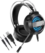 OSOLADY Compatible Game Headset Light-up Gaming Headphones with Microphone for Pc