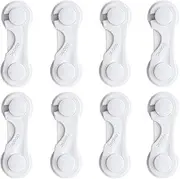 Child Safety Cabinet Locks, Adoric Baby Child Proof Cabinet Kitchen System, Drawers, Adjustable Strap, No Tools or Drilling and Strong Adhesive (8-Pack White)