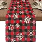 Elk Pattern Christmas Table Runner Rectangle Table Flag Tablecloth New Year