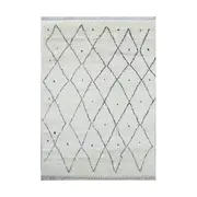 Yemen Ivory Black Wool Rug