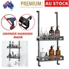2 Tier Bathroom Shower Caddy Hanging Shelf Bath Storage Holder Rack Organizer