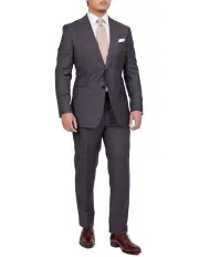 [Henry Sartorial] Dun Full Canvas Stripe Suit CHARCOAL REG