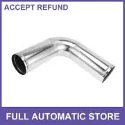 90 Degree Mandrel Exhaust Tube w/ Bead Roll 4" OD 11.81" Length Silver Tone