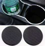 Black Carbon Fiber Car Cup Holder Insert Pad 2019-2021