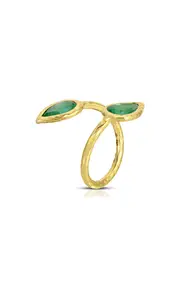 [Octavia Elizabeth] Moi & Toi 18k Yellow Gold Emerald Ring