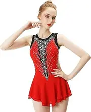 [Zagitova] Ice Figure Skating Dress for Girls Open Back Sleeveless Women Competition Dance Outfits with Shiny Rhinestone
