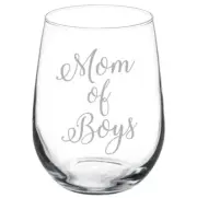 Mom Of Boys Stemmed / Stemless Wine Glass