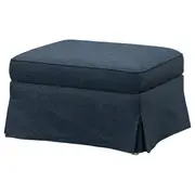 EKTORP footstool with storage, Kilanda dark blue